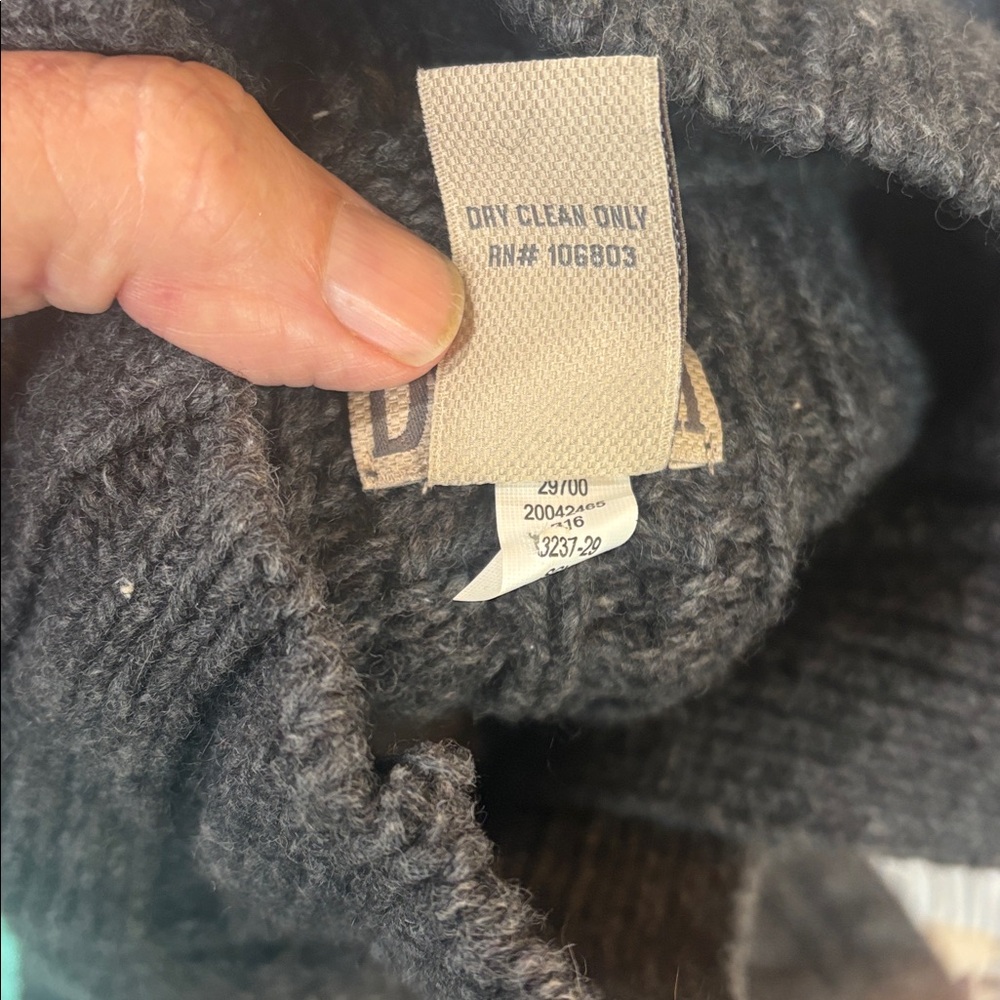 Duluth Trading Sweater Womens small gray Wool Blend Cable Fisherman Cardigan - Picture 7 of 7